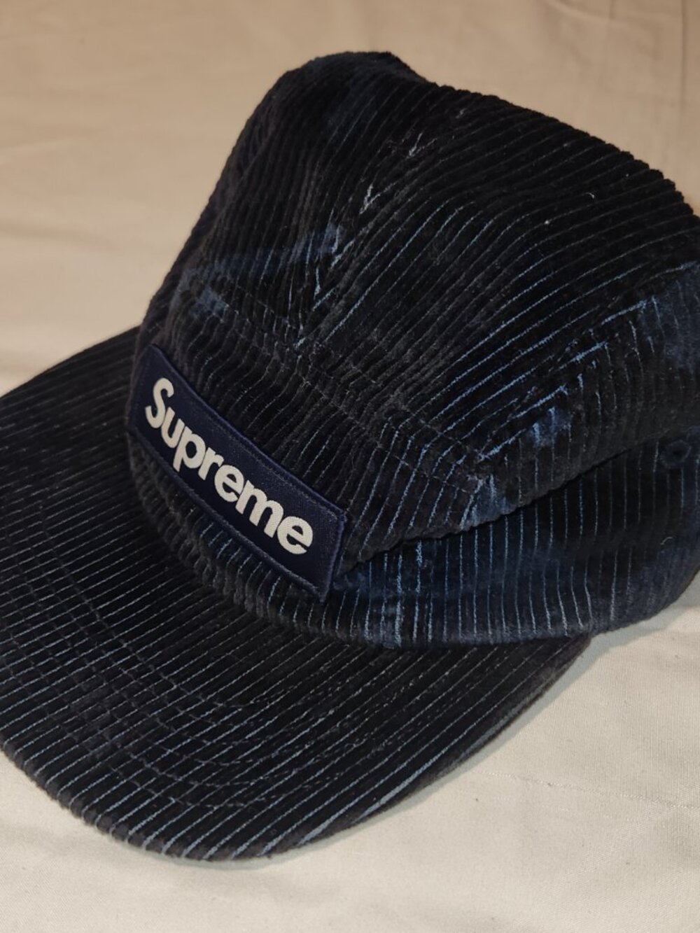 Supreme camp-hat - FW18 corduroy blue camouflage - Picture 2 of 4